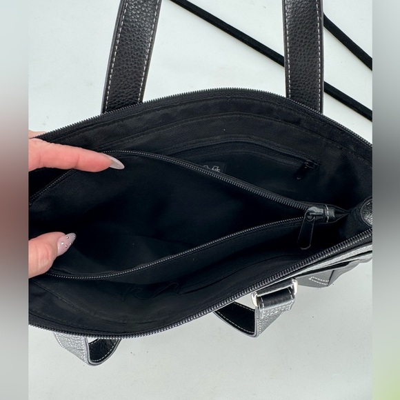 Wilson Leather Black Leather Top Handle Hand Bag Purse - Picture 10 of 15